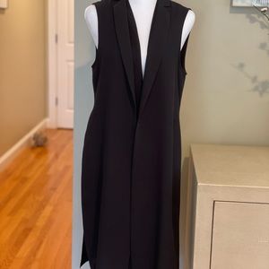 BCBG Maxazria Black Longline Open Front Vest Size S